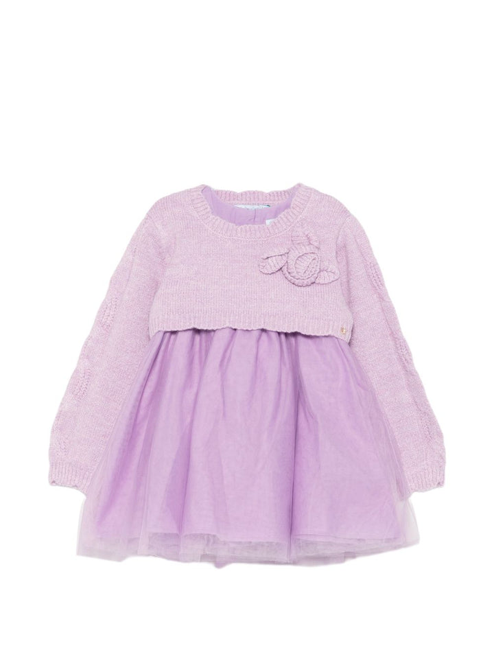Abel & Lula style 5517 lilac dress and matching knit top, front view