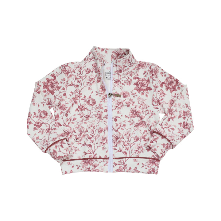Be Girl Clothing Zip Up Jacket Brown Floral - product view