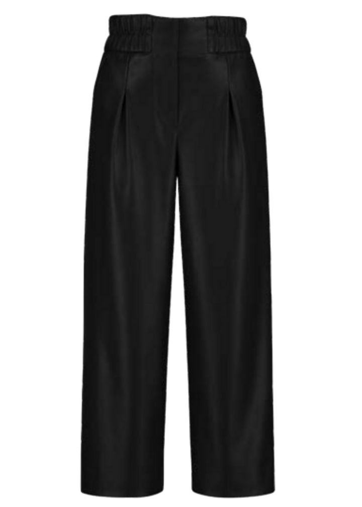 Bishop + Young Emma Pull-On Faux Leather Pant in Noir — front view