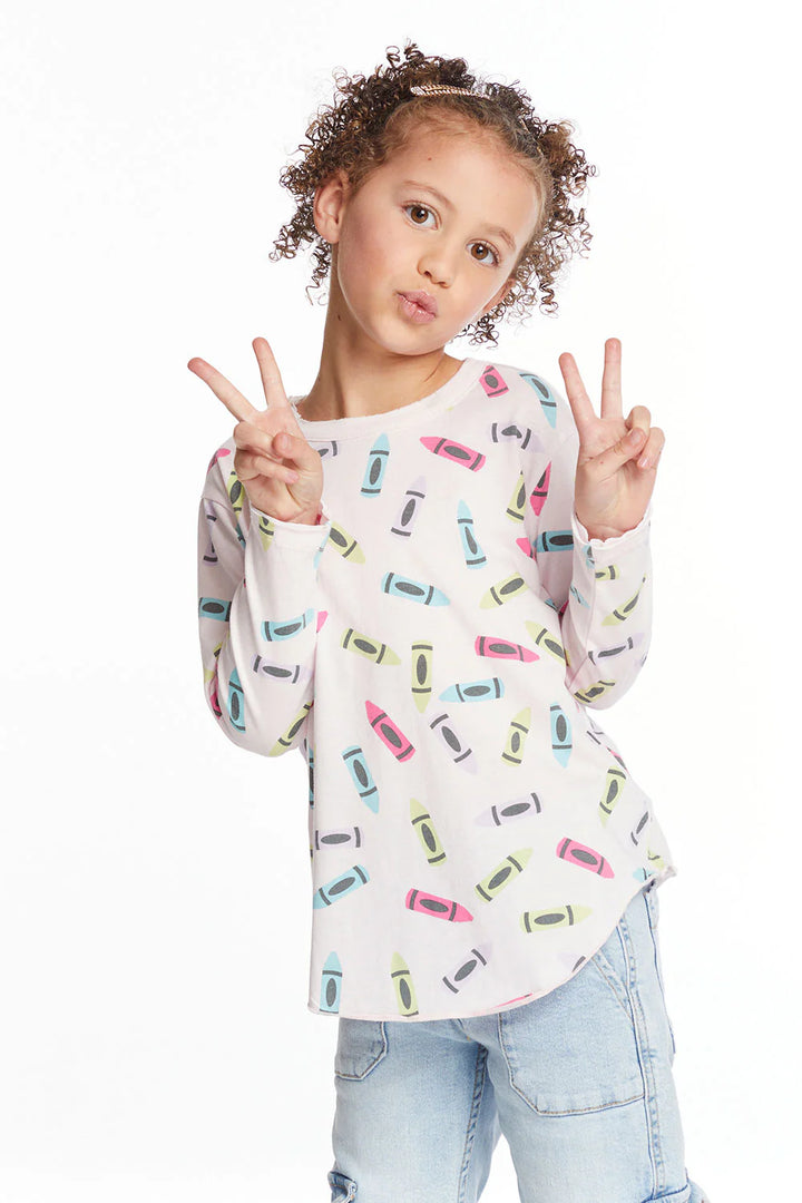 Pink Color Time Long Sleeve Tee