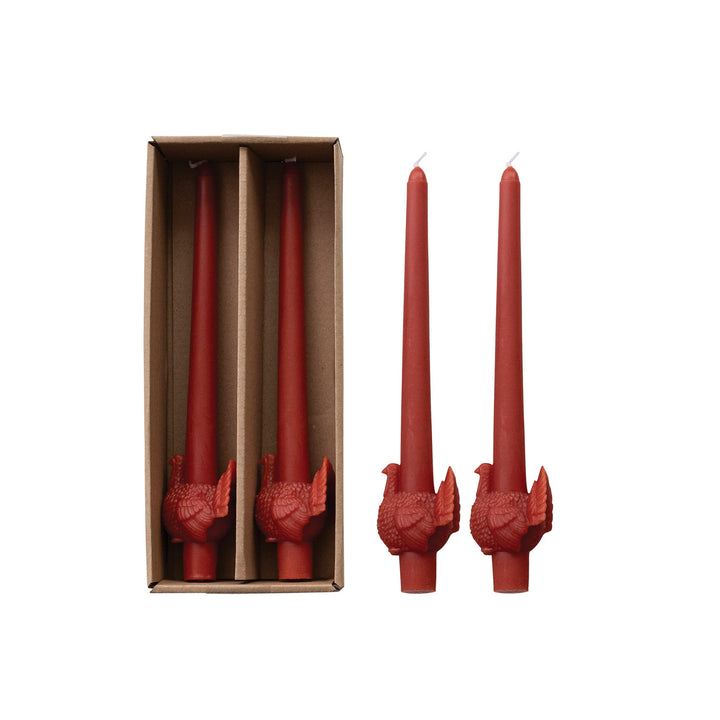 Creative Co-Op Turkey Unscented Taper Candles, Set of 2