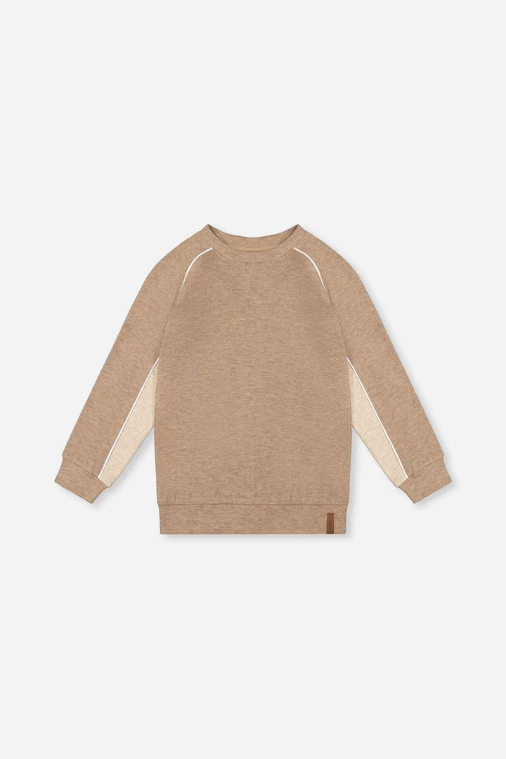 Deux Par Deux Brushed Jersey Raglan Top – Light Taupe