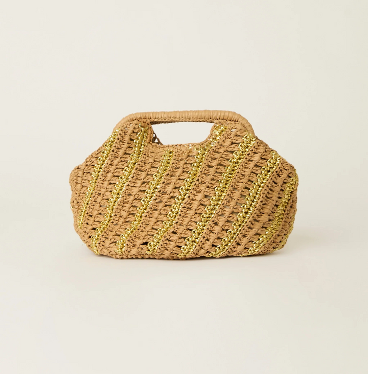Harper Clutch in Natural Gold