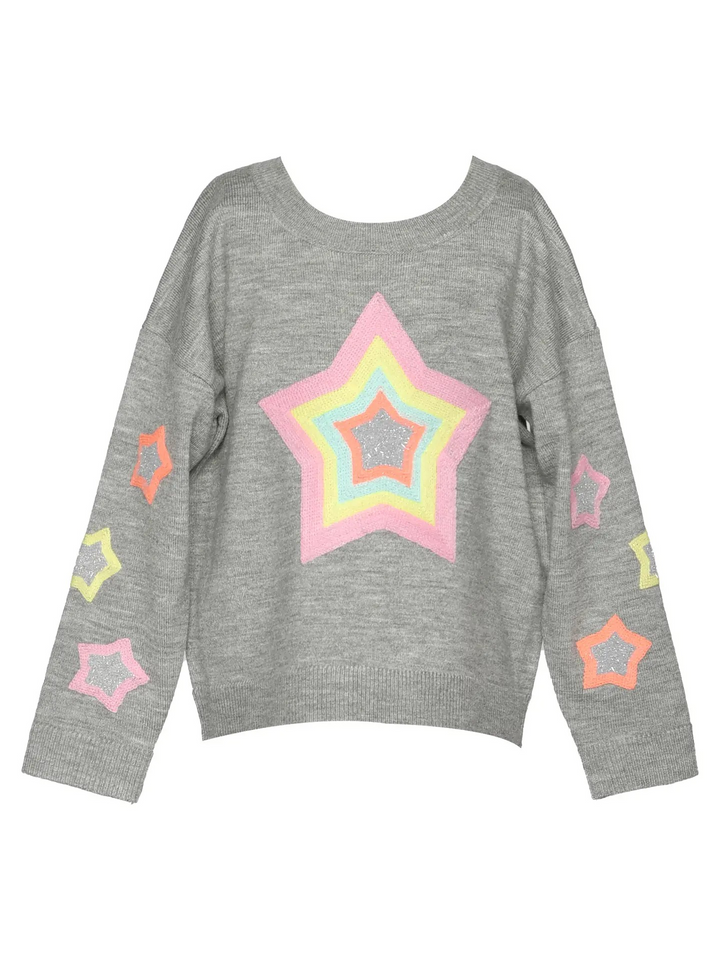Embroidered Neon Star Sweater