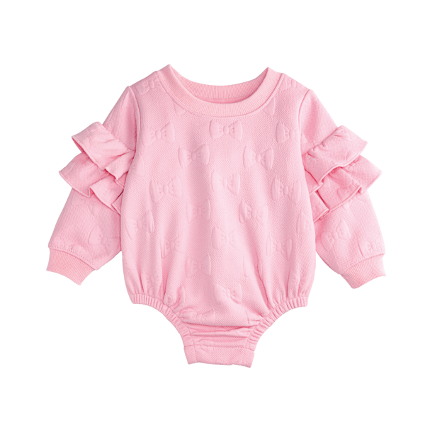 Quilted Bow Sweatshirt Bubble in Pink