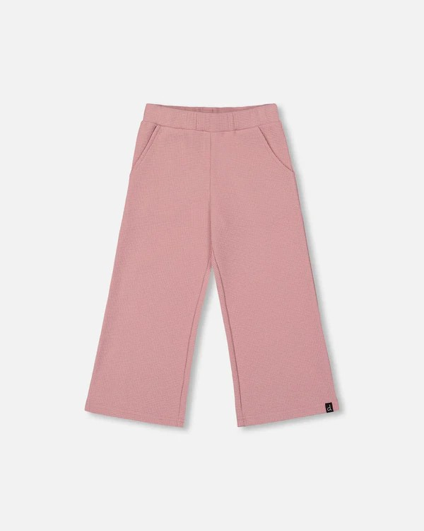DPD Pink Waffle Wide Leg Pants