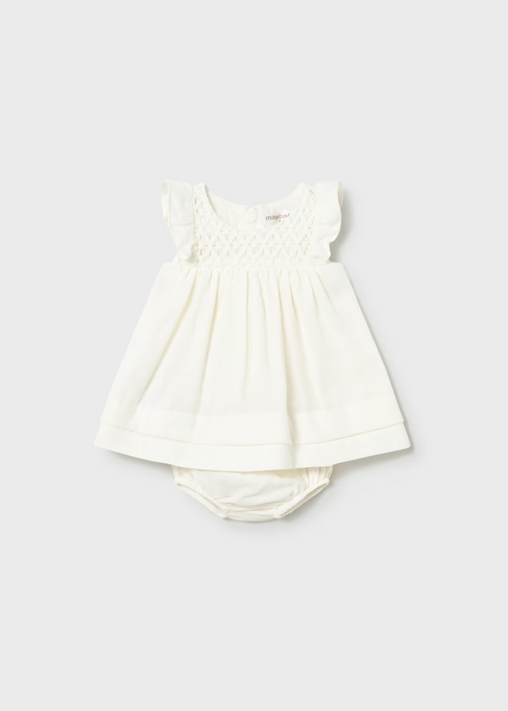 Smocked Flutter Sleeve Dress with Bloomer 1803