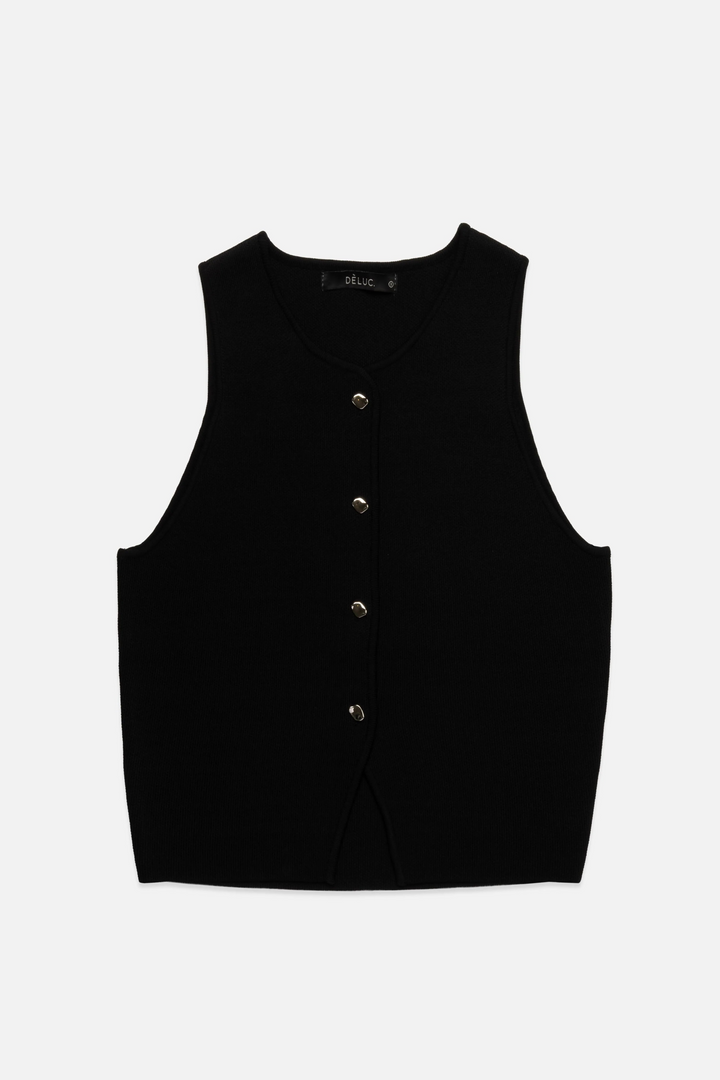 Ibiza Knit Vest in Black