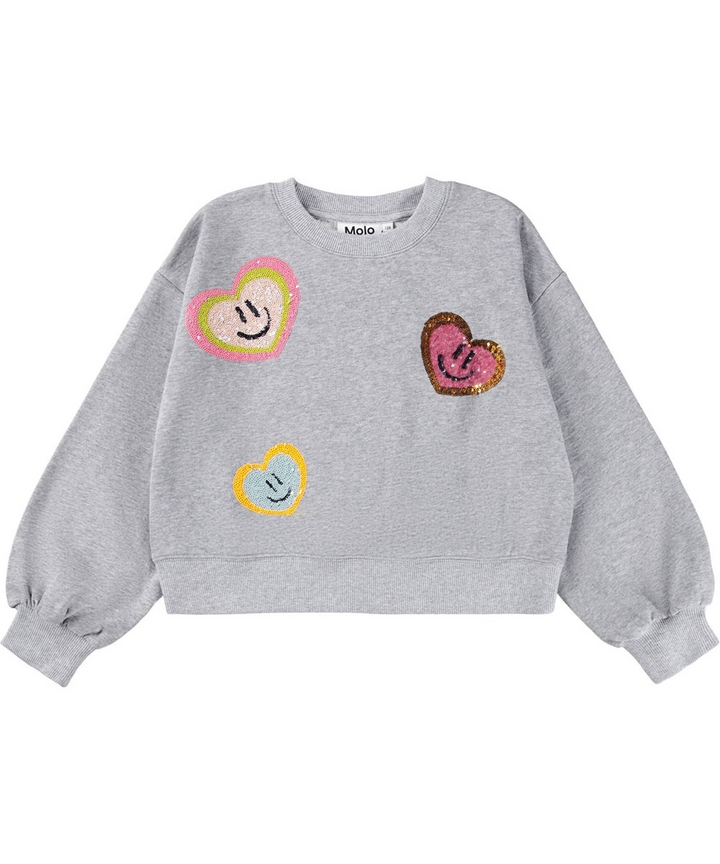 Miki Sweatshirt in Grey with Sequin Patches