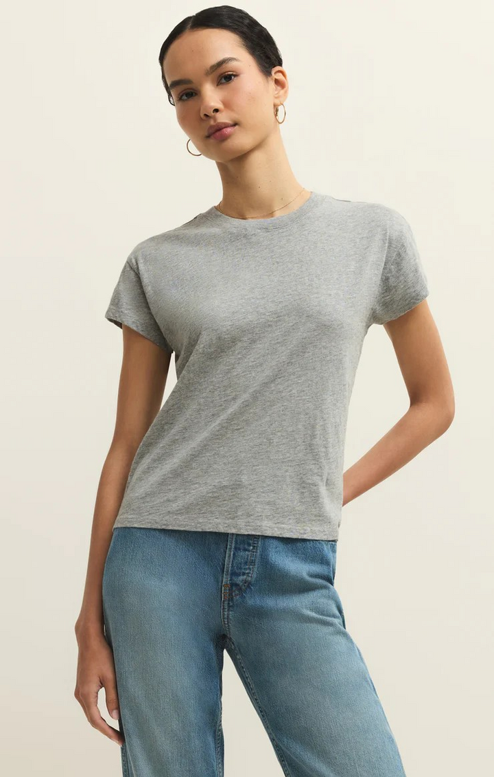 Modern Slub Tee Shirt in Heather Grey