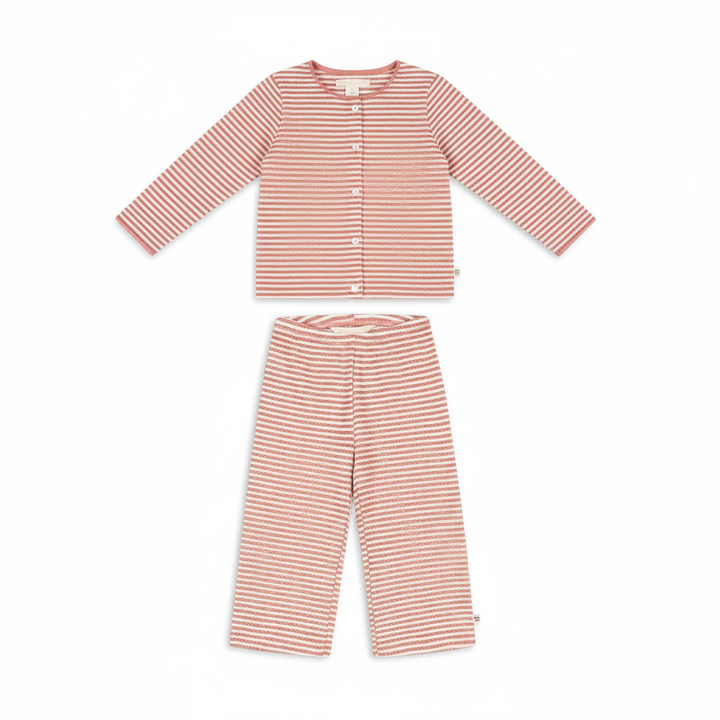 Konges Roli rose cream stripe set