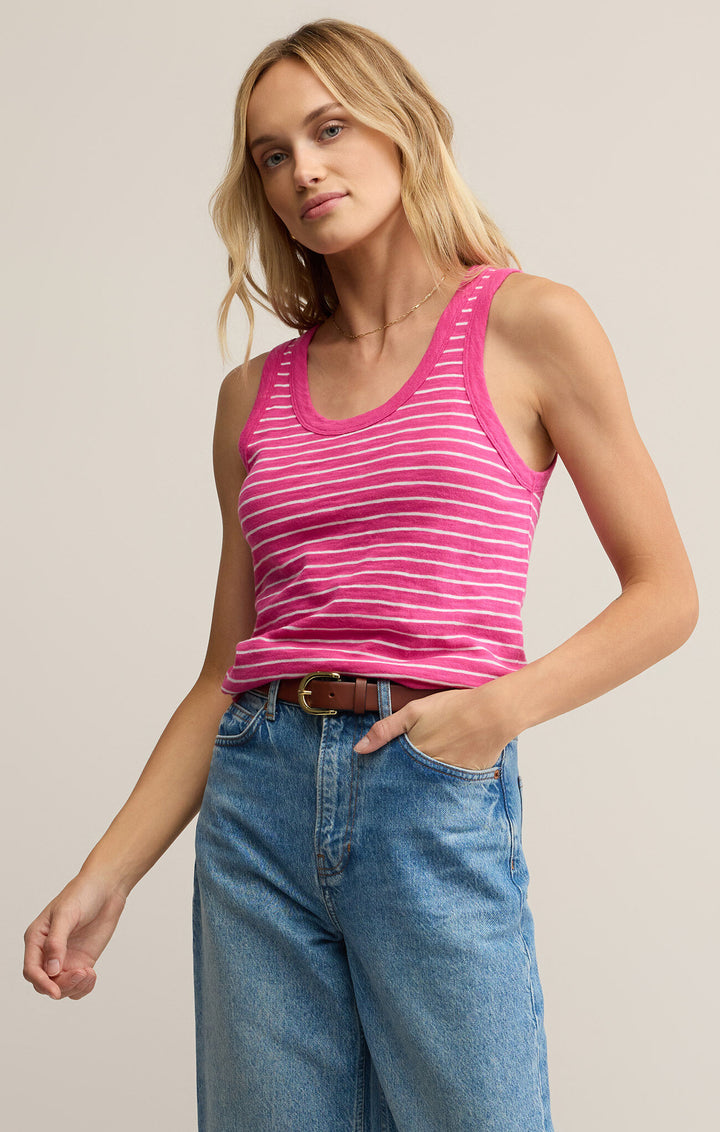 The Perfect Stripe Tank in Pink