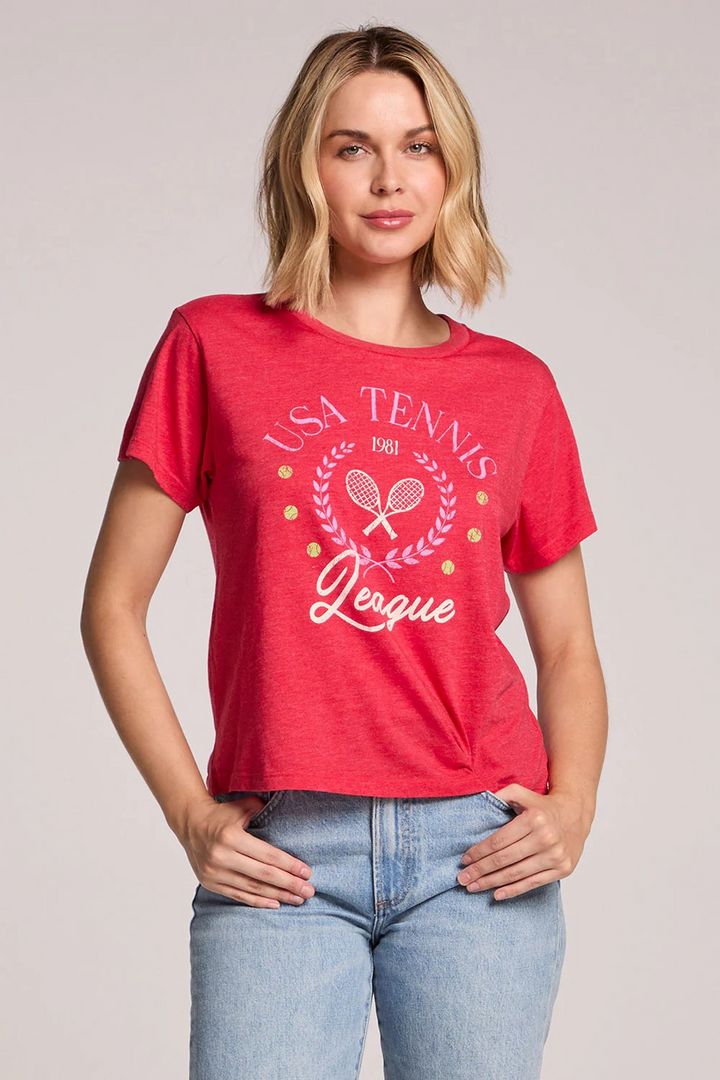 USA Tennis Tee in Red
