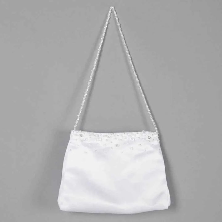 LAU White Satin Purse with Beading 902