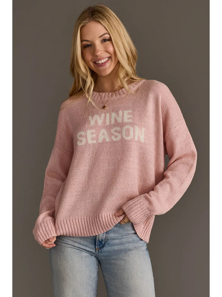 Wine Season Sweater in Pink
