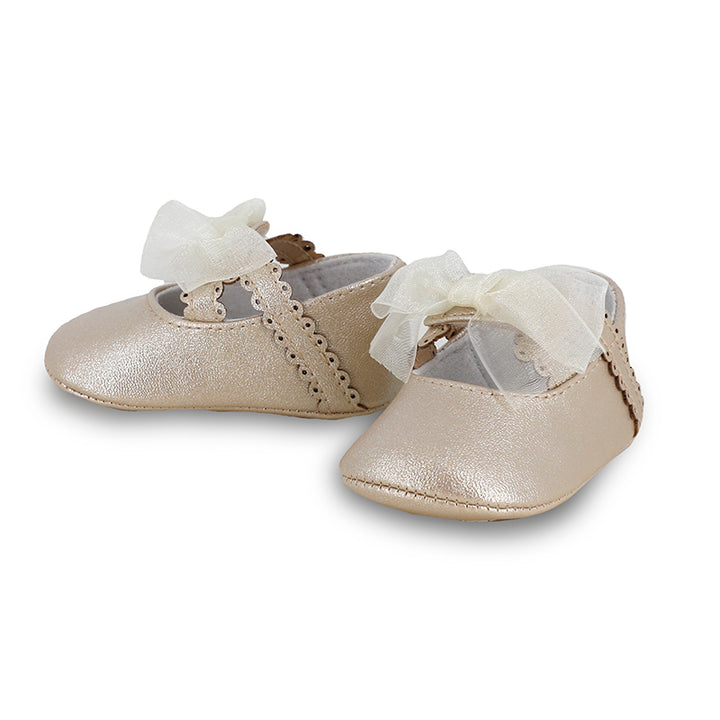 Gold Organza Bow Mary Jane Shoe