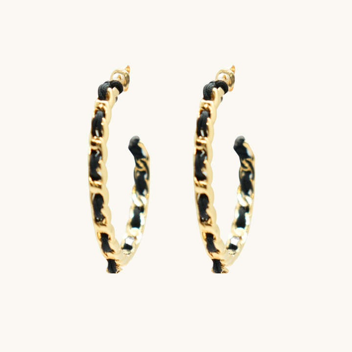 Monsens Couture Medium Earrings without Charms – Black