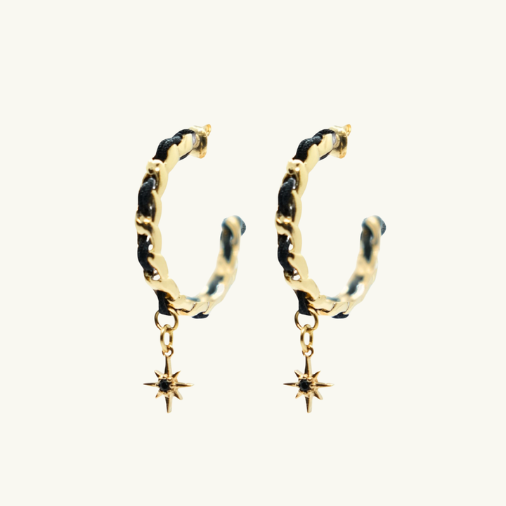 Monsens Couture Small Earrings with Charms – Black