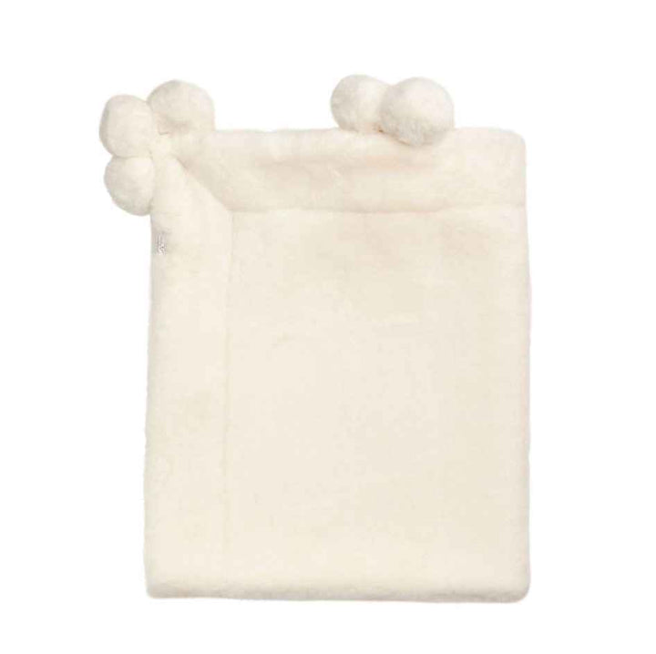 Mud Pie Ivory Pom Blanket