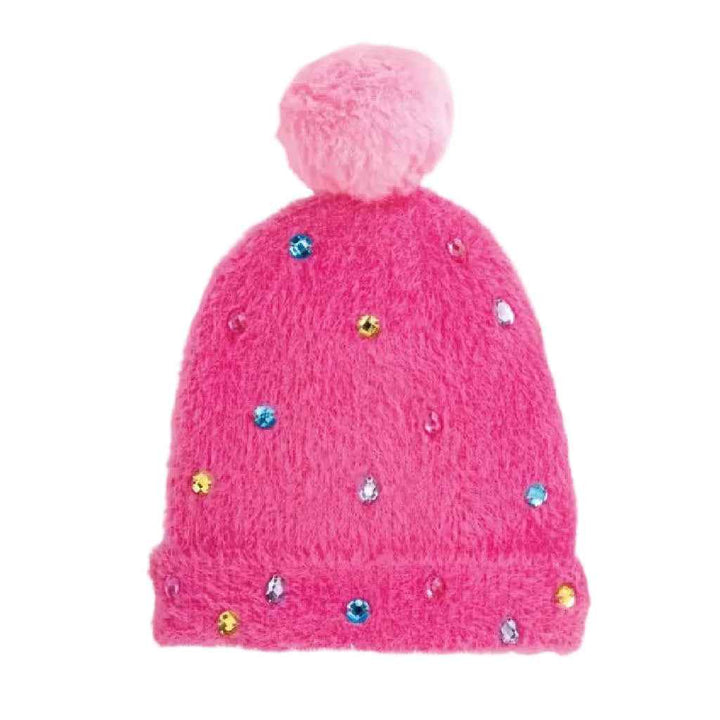 MUD Glitzy Hot Pink Rhinestone Beanie