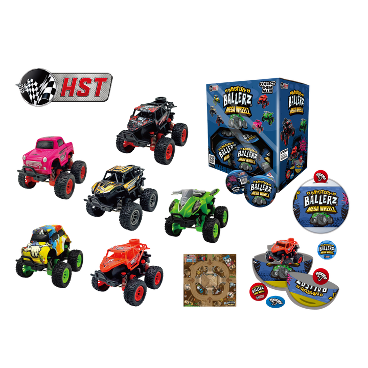 HST Mystery Ballerz Mega Wheelz surprise pull-back car