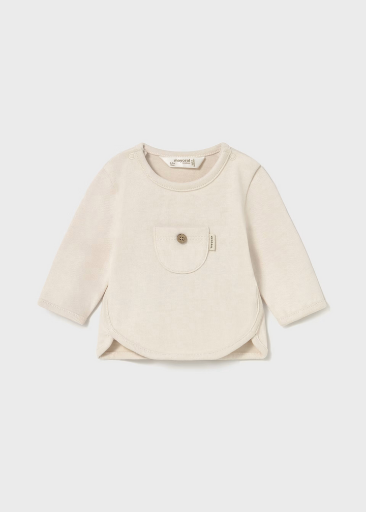 Basic Baby Pocket Tee in Cream 2057