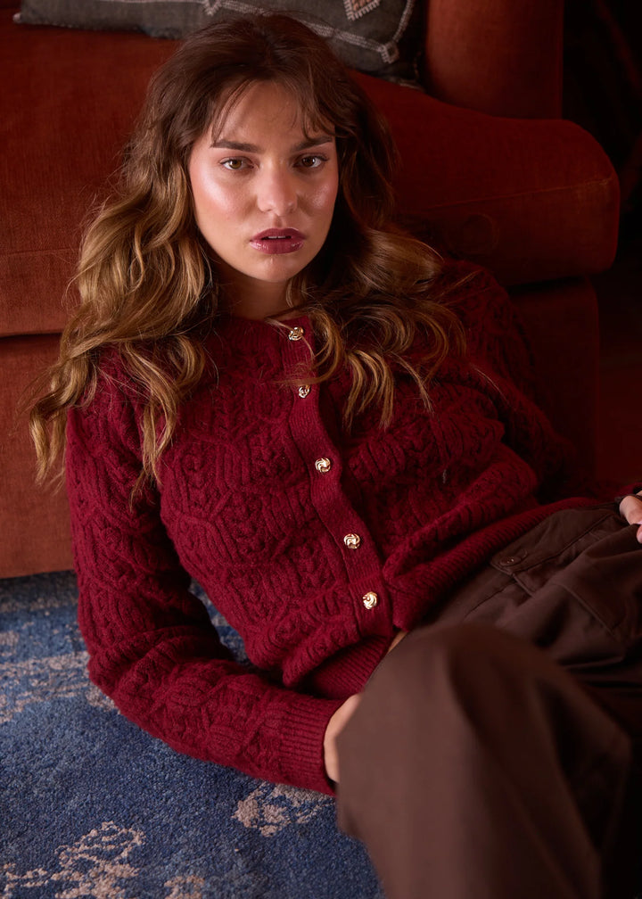Georgina Cardigan in Maroon