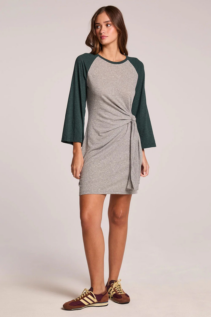 Thompson Streaky Grey & Pine Mini Dress
