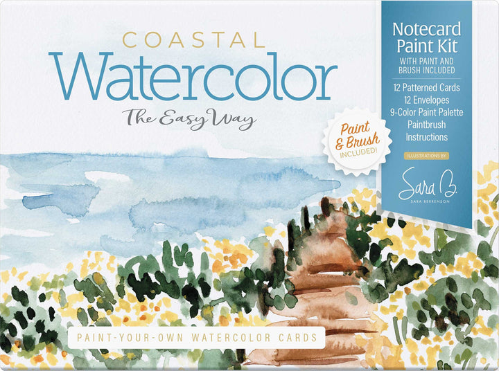 Watercolor the Easy Way Coastal paint-your-own watercolor card kit by Sara Berrenson