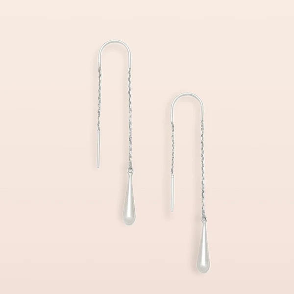 Refined Earring-Teardrop Threader/Sterling Silver