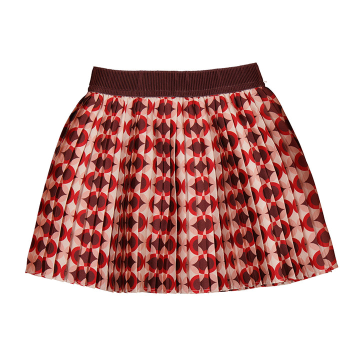 Geo Stamped Pleated Mini Skirt