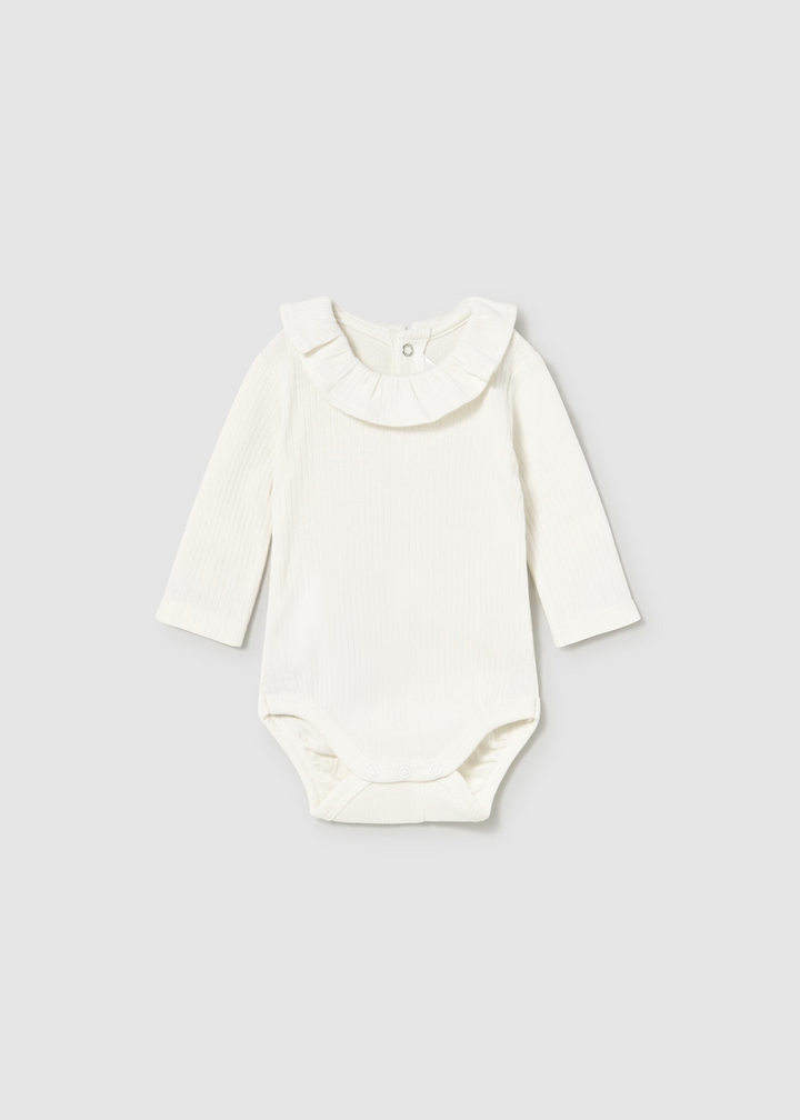 Ribbed Ruffle Neck Onsie
