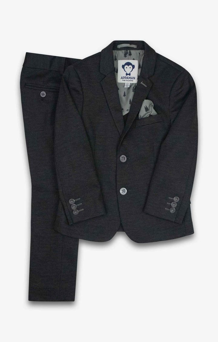 APP 2-Piece Stretchy Mod Suit in Black Micro Houndstooth