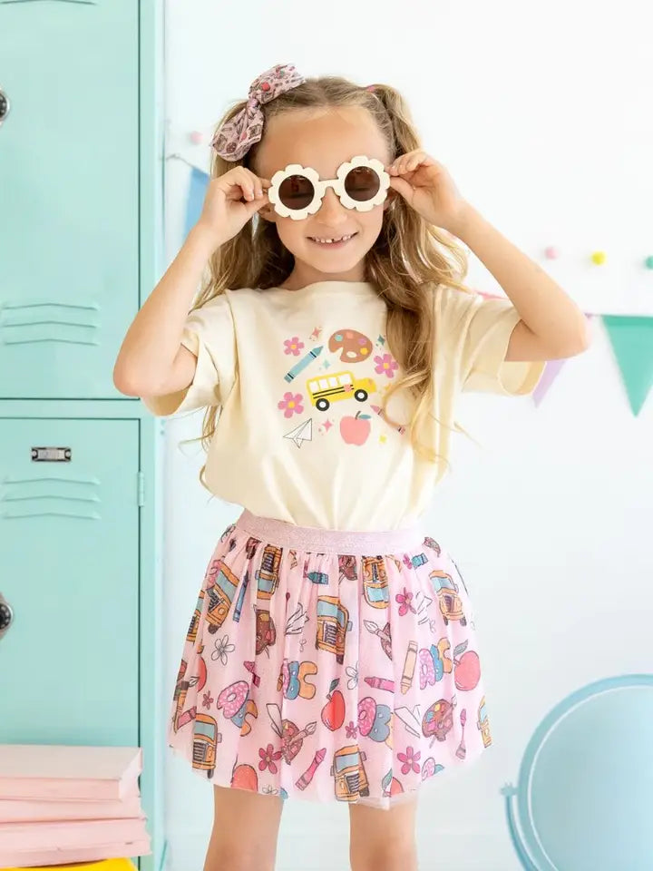 Back To School Doodle Short Sleeve Top