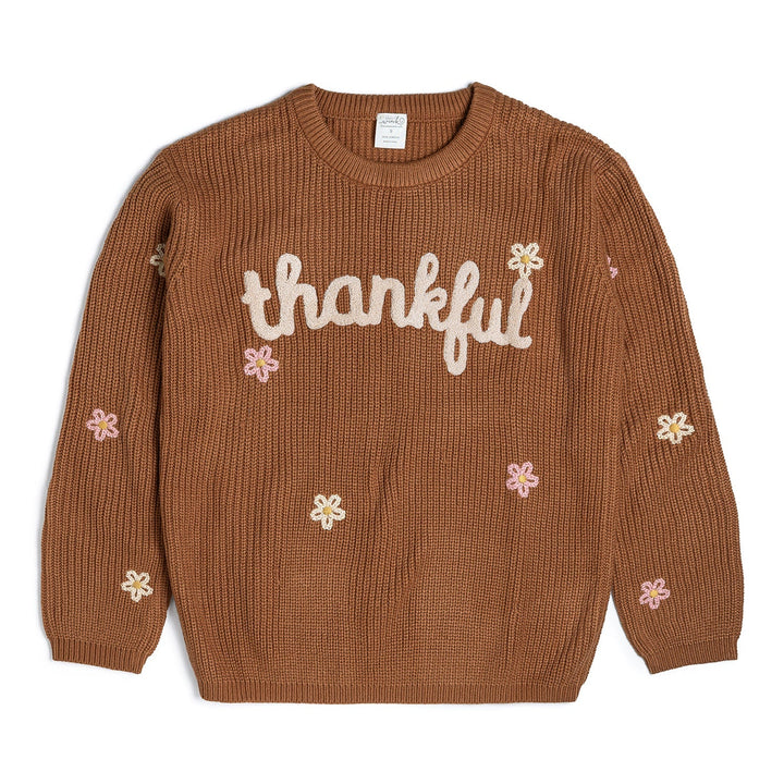 Sweet Wink Thankful Thanksgiving Women's Sweater in Burnt Orange