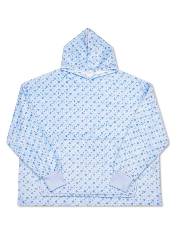Blue Ditsy Floral Plush Cozy