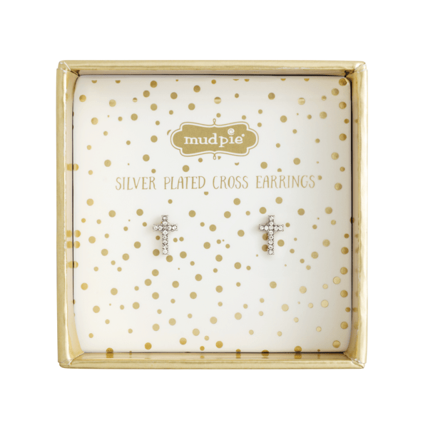Silver Cross Stud Earrings