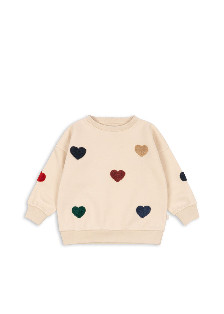 Lou Terry Sweatshirt with Hearts