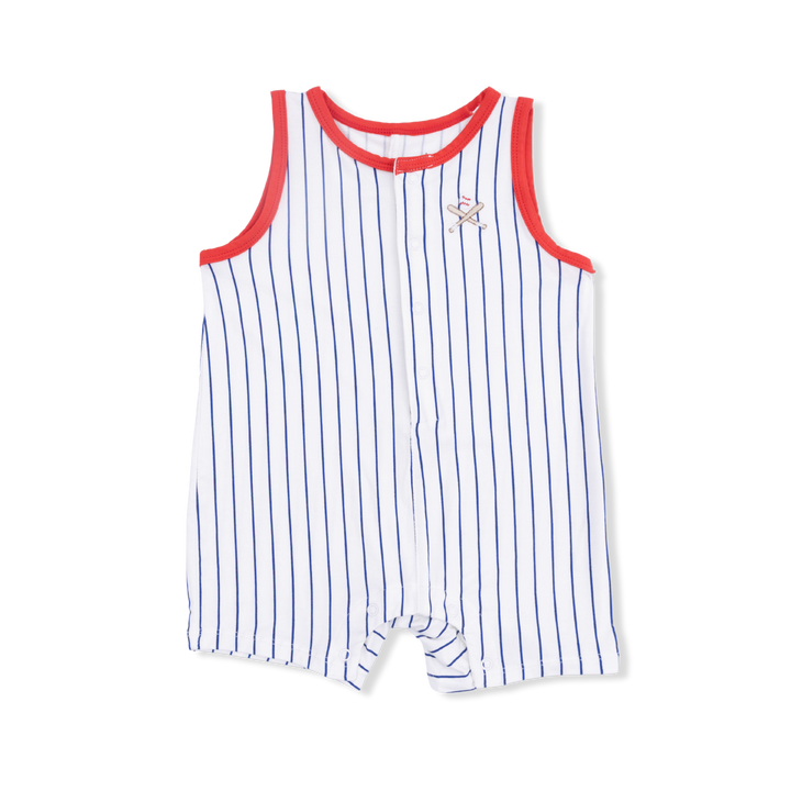 Striped Bamboo Baseball Romper
