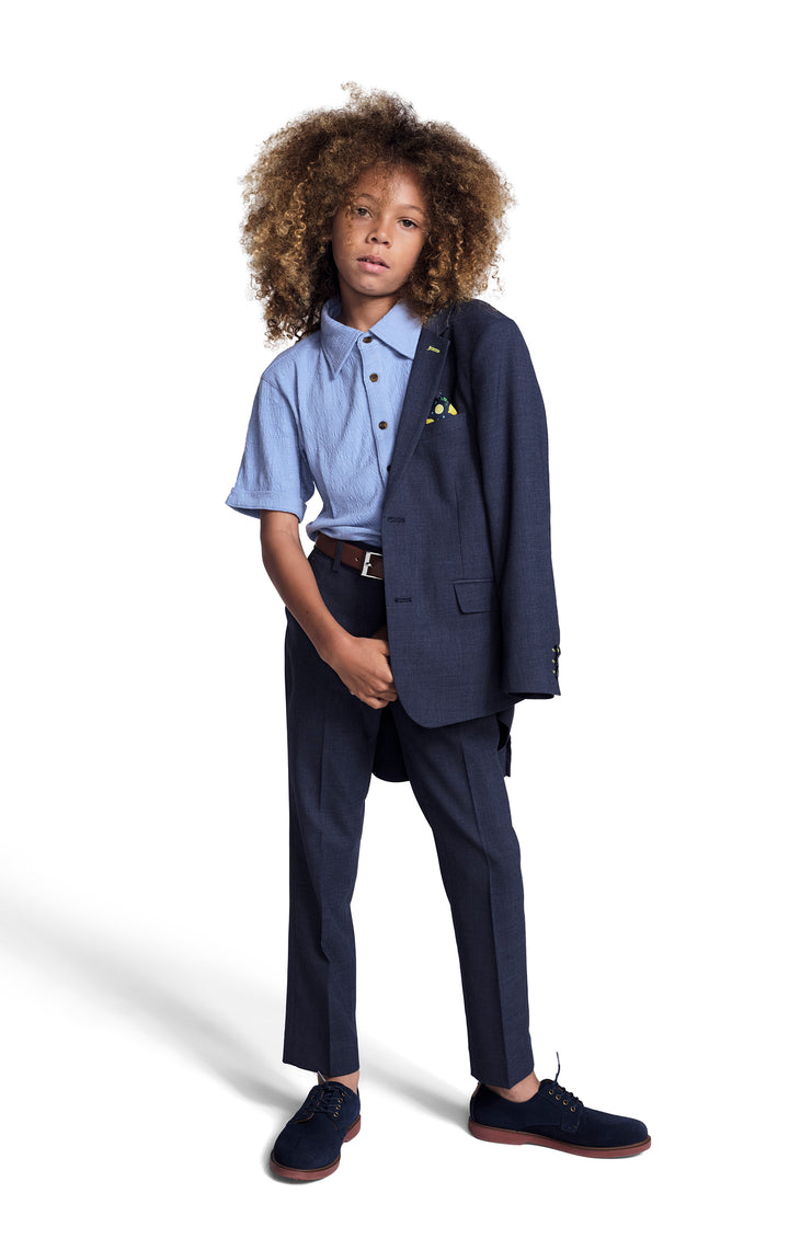 Peacoat Blue Stretchy Modern Suit Boys