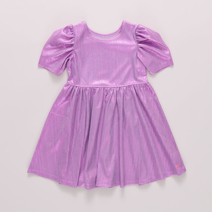Purple Shimmer Lame Dress