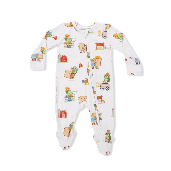 Avocado Toast Western Farm Zipper Footie
