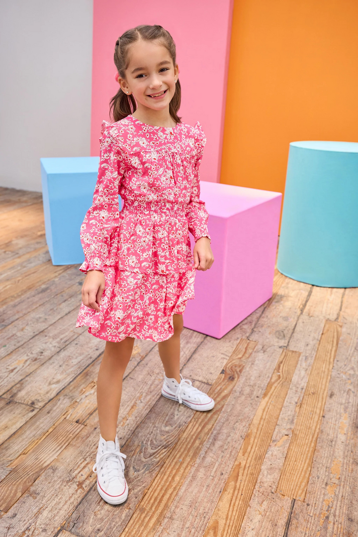 Carleton Dress in Hot Pink Floral