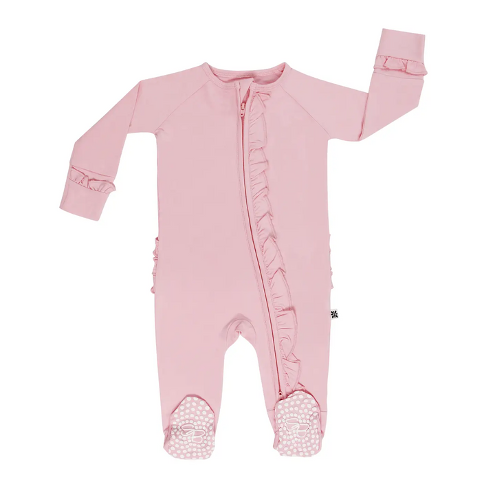 SWB Ruffle Footie in Candy Pink
