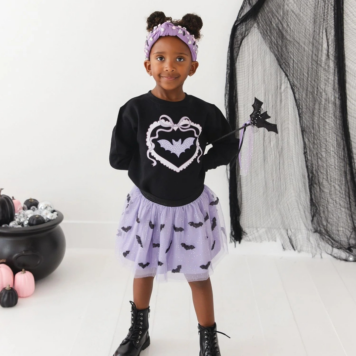 Bat Patch Halloween Sweatshirt