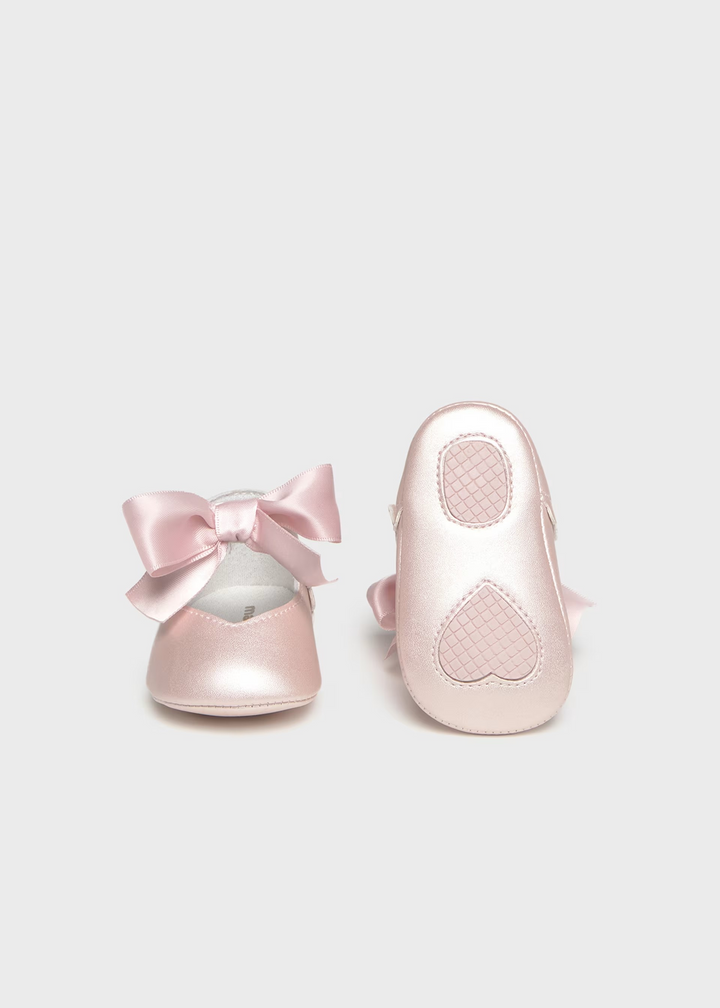 Mary Jane Pink Pearl Shoes with Bow 9090