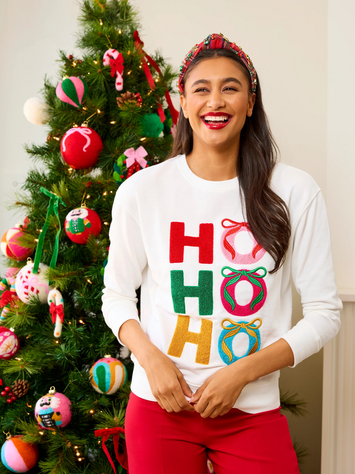 Ho Ho Ho Bow Wreath Sweatshirt