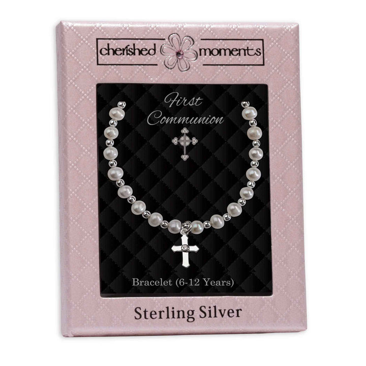 CHE Sterling Silver Girls First Communion Cross Bracelet FCB-12