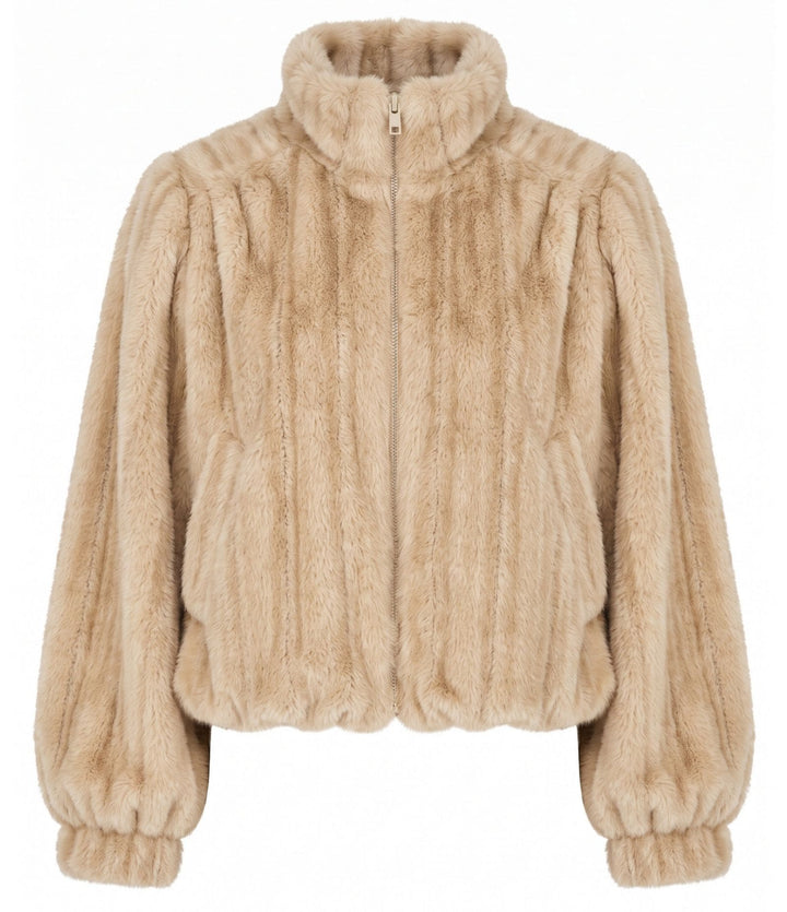 Steve Madden Deedee Faux Fur Jacket - Heather Almond - product view
