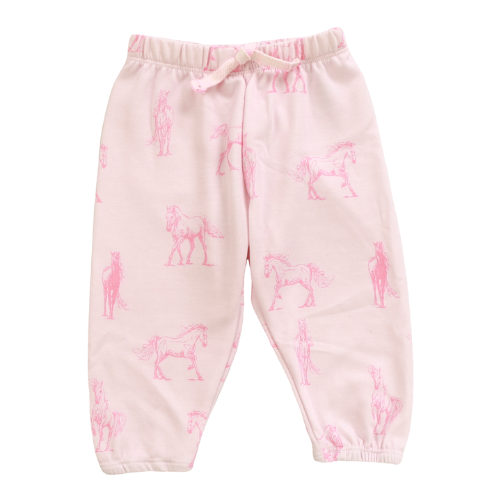 Pink Horse Printed Cozy Joggers
